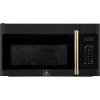 imageFORNO Fornace 30 Over the Range Microwave 15 cuft 300 CFM Vent  Black with Antique Brass or Silver Accents  Convection LED Light Touch Control  FOTR303830BLK