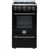 imageFORNO Lamazze 20 Freestanding Gas Range 205 cuft Convection Oven with Interior Light Viewing Window Storage Drawer 4 Sealed Burners  Black Finish with Antique Brass Accents  FFSGS626520BLK