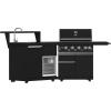 imageForno AllAperto 62600 BTU Outdoor BBQ Grill Station w 3 Stainless Steel Burners Infrared Burners Sink Module Black Sintered Stone Countertops Rotisserie Kit Bar amp Beverage Center  Black