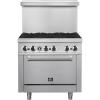 imageForno Commerciale 36 Stainless Steel Gas Range with 6 Sealed Burners  180000 BTU Total  Professional Freestanding Kitchen Stove amp Easy Clean Design