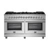 imageForno Massimo 60 Freestanding Dual Fuel Range with 8 Sealed Burners 42000BTU Wok Support amp Griddle 864 cuft Oven  Modern Design Fuel Range with ProStyle Handle and Zinc Coated Metal Knobs