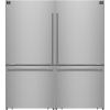 imageForno Milano 62Inch 2Piece Freestanding Refrigerator with Dual Bottom Freezers 344 cuft Touch Control Ice Maker  Stainless Steel
