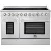 imageForno Paolo 48 Electric Range w 7 Radiant Elements amp 11000W Cooktop 670 cu ft True Convection Ovens wDualElement Broiler Ceramic Glass Cooktop amp Hidden Bake Element  Stainless Steel