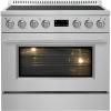 imageForno Torino 36 Inch Induction Range True Convection Air Fry Air Sous Vide 432 cu ft Oven in SmudgeResistant Stainless Steel