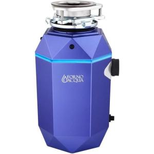 imageFORNO ACQUA BrightDIAMOND Amethyst 1HP Garbage Disposal Super Quiet Waste Disposer with Motion Sensor Cabinet Light PreWired Air Switch Stainless Steel Chamber Continuous Feed