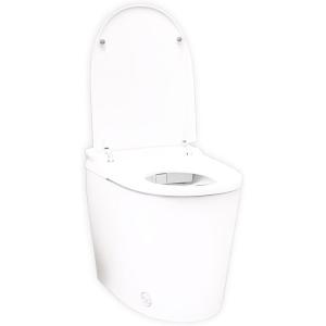 imageFORNO ACQUA Premium A Smart Toilet 1011 GPF Dual Flush  Vitreous China Tankless Design Touchless Auto Lid amp Seat wFoot Sensor  BuiltIn Deodorizer LED Night Light amp ADA Chair Height  CSTPA0