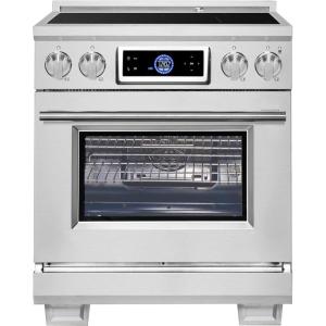 imageFORNO Maximus 30 432 cuft Induction Range with Air Fryer Air Sous Vide True Convection Oven Digital Display Illuminated Knobs SmudgeResistant Stainless Steel Finish  Model FFSIN096830