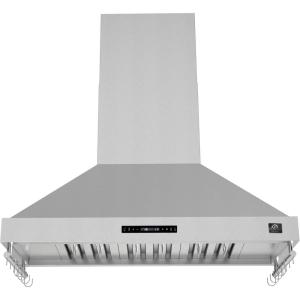 imageFORNO Venezia 48 900 CFM Wall Mount Ducted Range Hood with Touch Controls 3Speed Fan Delay ShutOff LED Lights DishwasherSafe Baffle Filters Adjustable Chimney Stainless Steel  FRHWM550348