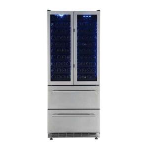 imageForno Campania 32 Wine Cooler Stainless Steel Dual Wine Zones 2 Beverage Drawers 177 cuft