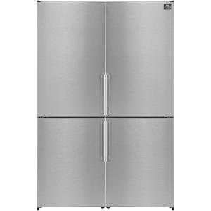 imageForno Guardia 468 Side by Side Refrigerator with Touch Control amp LED  216 cuft Bottom Freezer Refrigerator  Swing Double Door Fridge with Adjustable Glass Shelves Freezer and Crisper Drawers