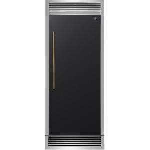 imageForno Maderno 28Inch BuiltIn Convertible Refrigerator Freezer 136 cu ft Capacity with Antique Brass Handle Right Swing Door Decorative Trim Grill Extends to 32Inch Width  Black