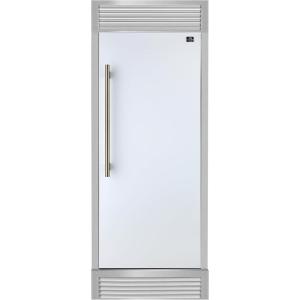 imageForno Maderno 28Inch BuiltIn Convertible Refrigerator Freezer 136 cu ft Capacity with Antique Brass Handle Right Swing Door Decorative Trim Grill Extends to 32Inch Width  White