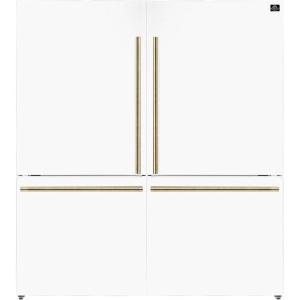 imageForno Milano 62Inch 2Piece Freestanding Refrigerator with Dual Bottom Freezers 344 cuft Touch Control Ice Maker  White