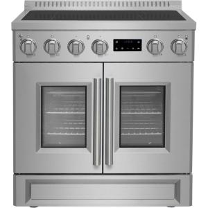 imageForno Torino French Door 30 Inch Induction Range with Air Fryer Air Sous Vide amp True Convection Dual Broiler Stainless Steel