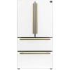 imageFORNO Premium 2Piece Appliance Package  Leonardo Espresso 30Inch Electric Range  Moena 36Inch French Door Refrigerator  White with Antique Brass and Stainless Handles  FBDL00309US