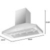 imageForno Coppito 60 Inch Island Range Hood with 1200 CFM Double Motor and 4 Speed Touch Control  Stainless Steel Ceiling Mount Kitchen Stove Vent with Baffle Filter and 2 Chimney Extensions