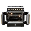 image:imageForno Galiano 30 French Door Dual Fuel Range Black amp Antique Brass 432 cuft True Convection Oven