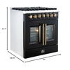 image:imageForno Galiano 30 French Door Dual Fuel Range Black amp Antique Brass 432 cuft True Convection Oven