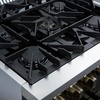 image:imageForno Galiano 30 French Door Dual Fuel Range Black amp Antique Brass 432 cuft True Convection Oven