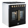image:imageForno Galiano 30 French Door Dual Fuel Range Black amp Antique Brass 432 cuft True Convection Oven