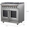 image:imageForno Massimo 36 Freestanding Dual Fuel Range with 6 Sealed Burners 83000BTU Wok Support amp Griddle 536 cuft Oven  Modern Design Fuel Range with ProStyle Handle and Zinc Coated Metal Knobs