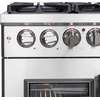 image:imageForno Massimo 36 Freestanding Dual Fuel Range with 6 Sealed Burners 83000BTU Wok Support amp Griddle 536 cuft Oven  Modern Design Fuel Range with ProStyle Handle and Zinc Coated Metal Knobs