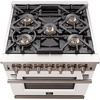 image:imageFORNO Capriasca 30 Inch Full Gas Freestanding Range with 5 Sealed Burners Cooktop  432 cuft Gas Convection Oven Stainless Steel Heavy Duty Cast Iron Grates  FFSGS626030WHT