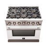 image:imageFORNO Capriasca 36Inch Freestanding Gas Range 6 Sealed Burners 120000 BTU  536 cuft Convection Oven  Stainless Steel with Cast Iron Grates  White  FFSGS626036WHT