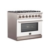 image:imageFORNO Capriasca 36Inch Freestanding Gas Range 6 Sealed Burners 120000 BTU  536 cuft Convection Oven  Stainless Steel with Cast Iron Grates  White  FFSGS626036WHT