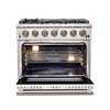 image:imageFORNO Capriasca 36Inch Freestanding Gas Range 6 Sealed Burners 120000 BTU  536 cuft Convection Oven  Stainless Steel with Cast Iron Grates  White  FFSGS626036WHT