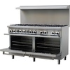 image:imageForno Commerciale 60 Inch Stainless Steel Gas Range Dual Oven 10 Burners 300000 BTU Total 93 cuft