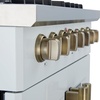 image:imageForno Galiano 30 French Door Dual Fuel Range White amp Antique Brass 432 cuft True Convection Oven