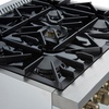 image:imageForno Galiano 30 French Door Dual Fuel Range White amp Antique Brass 432 cuft True Convection Oven