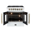 image:imageForno Galiano 30 French Door Dual Fuel Range White amp Antique Brass 432 cuft True Convection Oven