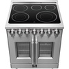 image:imageForno Galiano Full Electric 30 Inch French Door Freestanding French Door Electric Range with 4 Radiant Elements Ceramic Glass Cooktop  432 CuFt Stainless Steel Convection Oven with Air Fryer Kit