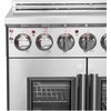 image:imageForno Galiano Full Electric 30 Inch French Door Freestanding French Door Electric Range with 4 Radiant Elements Ceramic Glass Cooktop  432 CuFt Stainless Steel Convection Oven with Air Fryer Kit