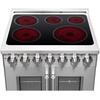 image:imageForno Galiano Full Electric 30 Inch French Door Freestanding French Door Electric Range with 4 Radiant Elements Ceramic Glass Cooktop  432 CuFt Stainless Steel Convection Oven with Air Fryer Kit