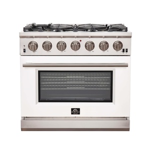 image:imageFORNO Capriasca 36Inch Freestanding Gas Range 6 Sealed Burners 120000 BTU  536 cuft Convection Oven  Stainless Steel with Cast Iron Grates  White  FFSGS626036WHT