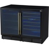 image:imageForno Gemello 48Inch SidebySide Wine and Beverage Cooler wTriple Zone AntiUV TripleLayer Glass amp Charcoal Filtration  96 cu ft Holds 188 Cans amp 51 Wine Bottles  Black