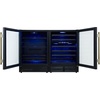 image:imageForno Gemello 48Inch SidebySide Wine and Beverage Cooler wTriple Zone AntiUV TripleLayer Glass amp Charcoal Filtration  96 cu ft Holds 188 Cans amp 51 Wine Bottles  Black