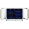 image:imageForno Gemello 48Inch SidebySide Wine and Beverage Cooler wTriple Zone AntiUV TripleLayer Glass amp Charcoal Filtration  96 cu ft Holds 188 Cans amp 51 Wine Bottles  White