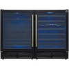 image:imageForno Gemello 48Inch SidebySide Wine and Beverage Cooler wTriple Zone AntiUV TripleLayer Glass amp Charcoal Filtration  96 cu ft Holds 188 Cans amp 51 Wine Bottles  Black