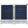 image:imageForno Gemello 48Inch SidebySide Wine and Beverage Cooler wTriple Zone AntiUV TripleLayer Glass amp Charcoal Filtration  96 cu ft Holds 188 Cans amp 51 Wine Bottles  White