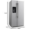 image:imageForno Salerno 36 SidebySide Fridge and Freezer with 20 Cu Ft  Stainless French Door BuiltIn Ice Maker with Grill Trim Kit