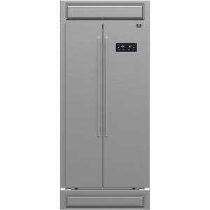 image:imageForno Salerno 33 With Trim Kit for Builtin Stainless Steel Refrigerator 156 cu ft  With Modern Decorative Grill  37 Wide