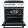 image:imageFORNO Premium 2Piece Package  Leonardo Espresso 30 Electric Range with Convection Oven  30 Gallipoli French Door Refrigerator  White with Antique Brass and Stainless Handles  FBDL00311US