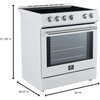 image:imageFORNO Premium 2Piece Package  Leonardo Espresso 30 Electric Range with Convection Oven  30 Gallipoli French Door Refrigerator  White with Antique Brass and Stainless Handles  FBDL00311US