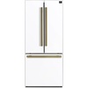 image:imageFORNO Premium 2Piece Package  Leonardo Espresso 30 Electric Range with Convection Oven  30 Gallipoli French Door Refrigerator  White with Antique Brass and Stainless Handles  FBDL00311US
